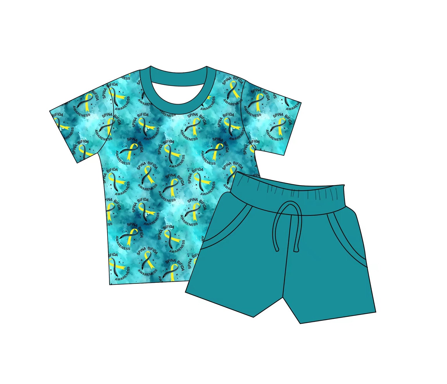 Spina Bifida awareness - shirt and shorts daywear set
