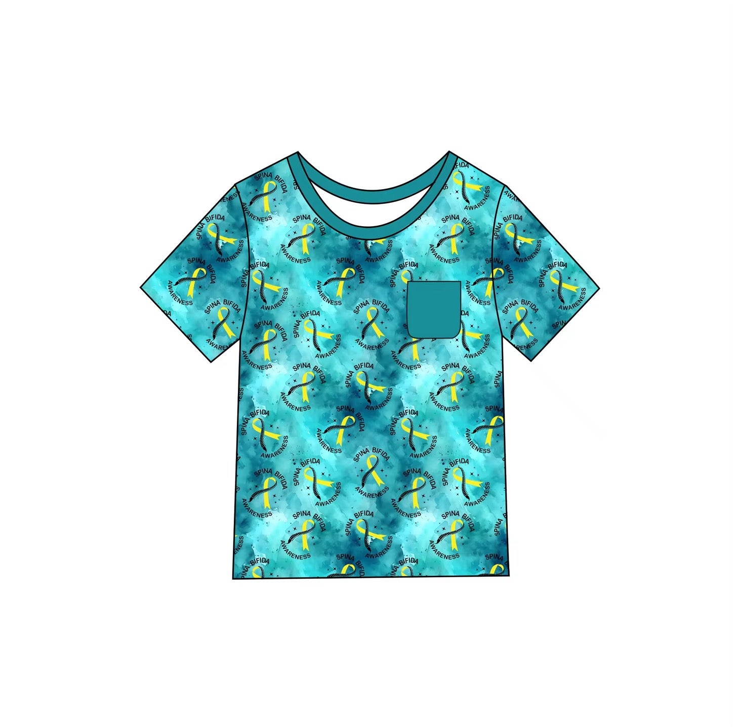 Spina Bifida awareness - pocket t-shirt