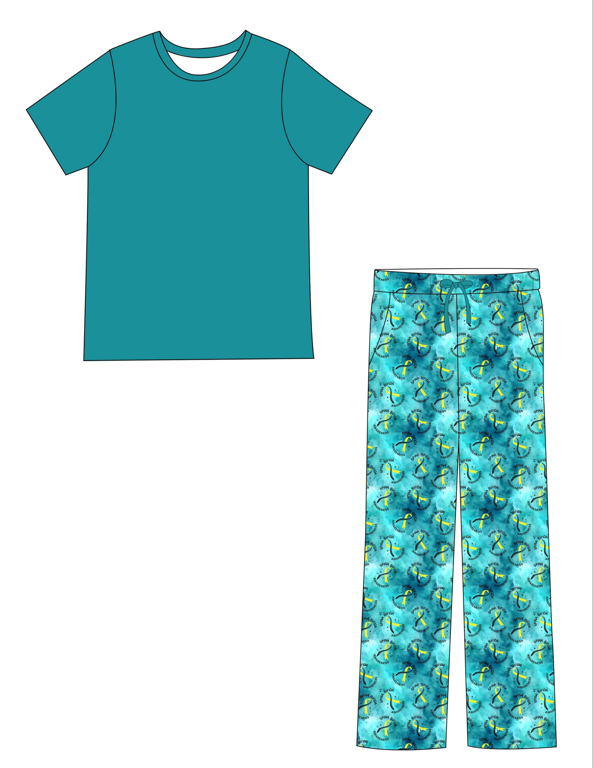 Spina Bifida awareness - adult pajamas